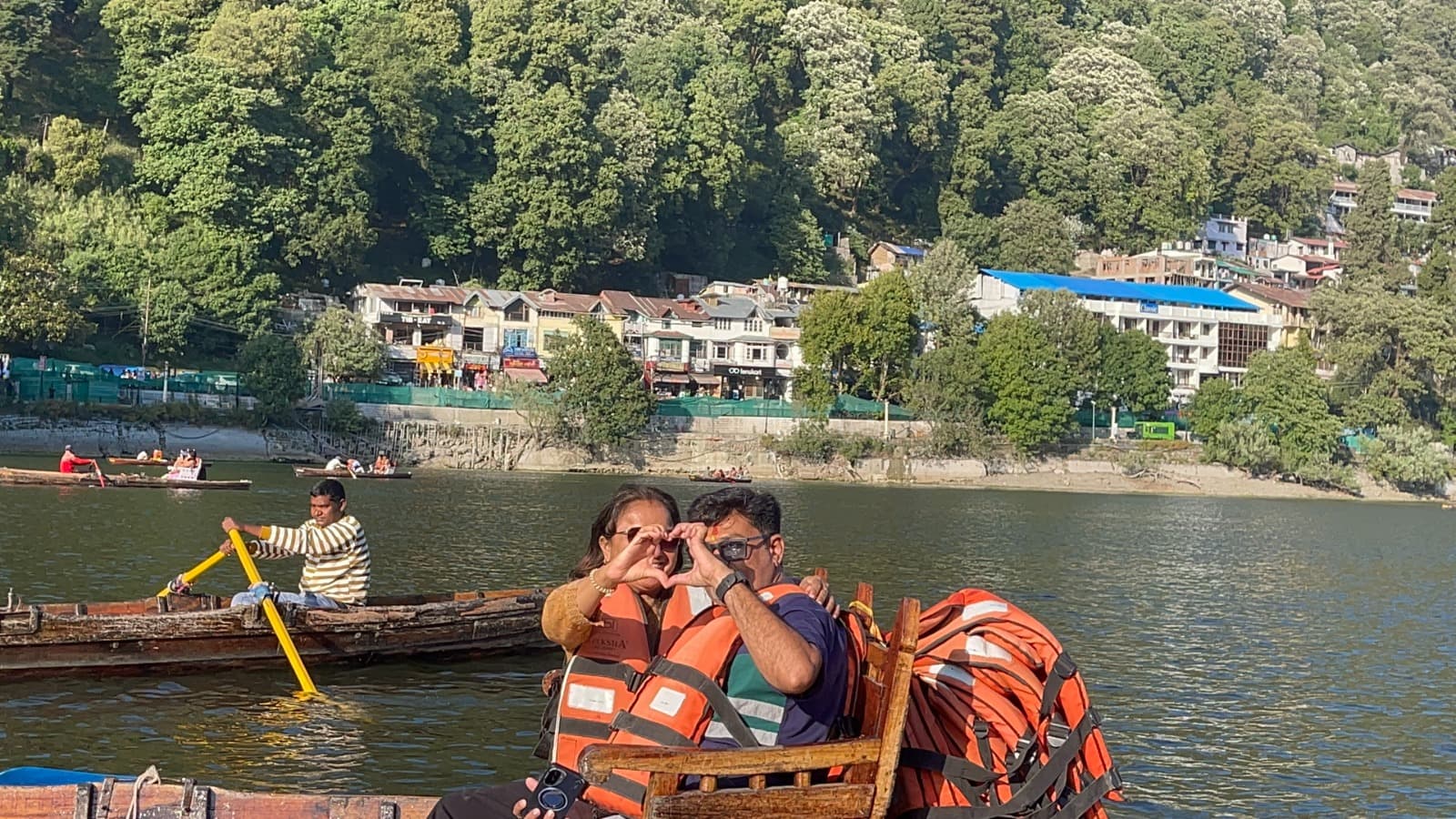 Group participating in water sports